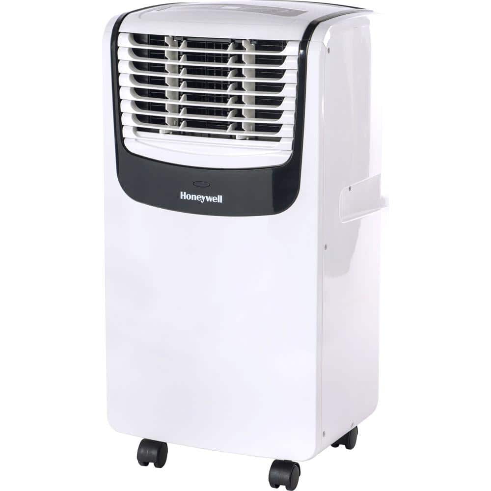 White and Black Portable Air Conditioner with Remote, 9100 BTU