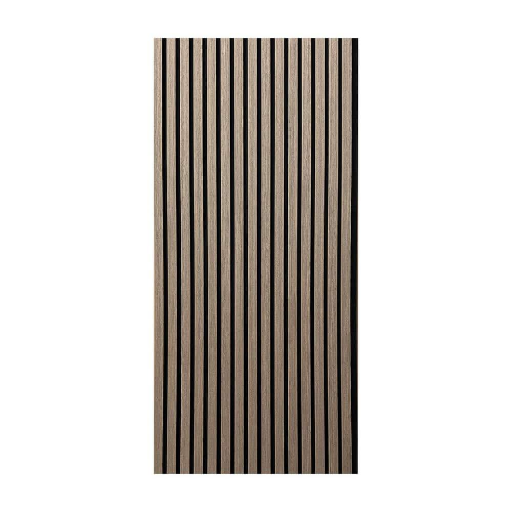 Ejoy 94.5 in. x 24 in x 0.8 in. Acoustic Vinyl Wall Siding with Real Wood Veneer in Grey WalnutColor (Set of 1 piece)