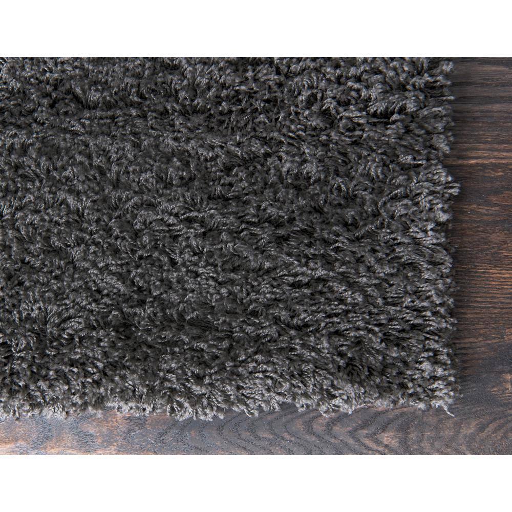 Reversible Gray Solid Shag Synthetic 4' x 6' Rug