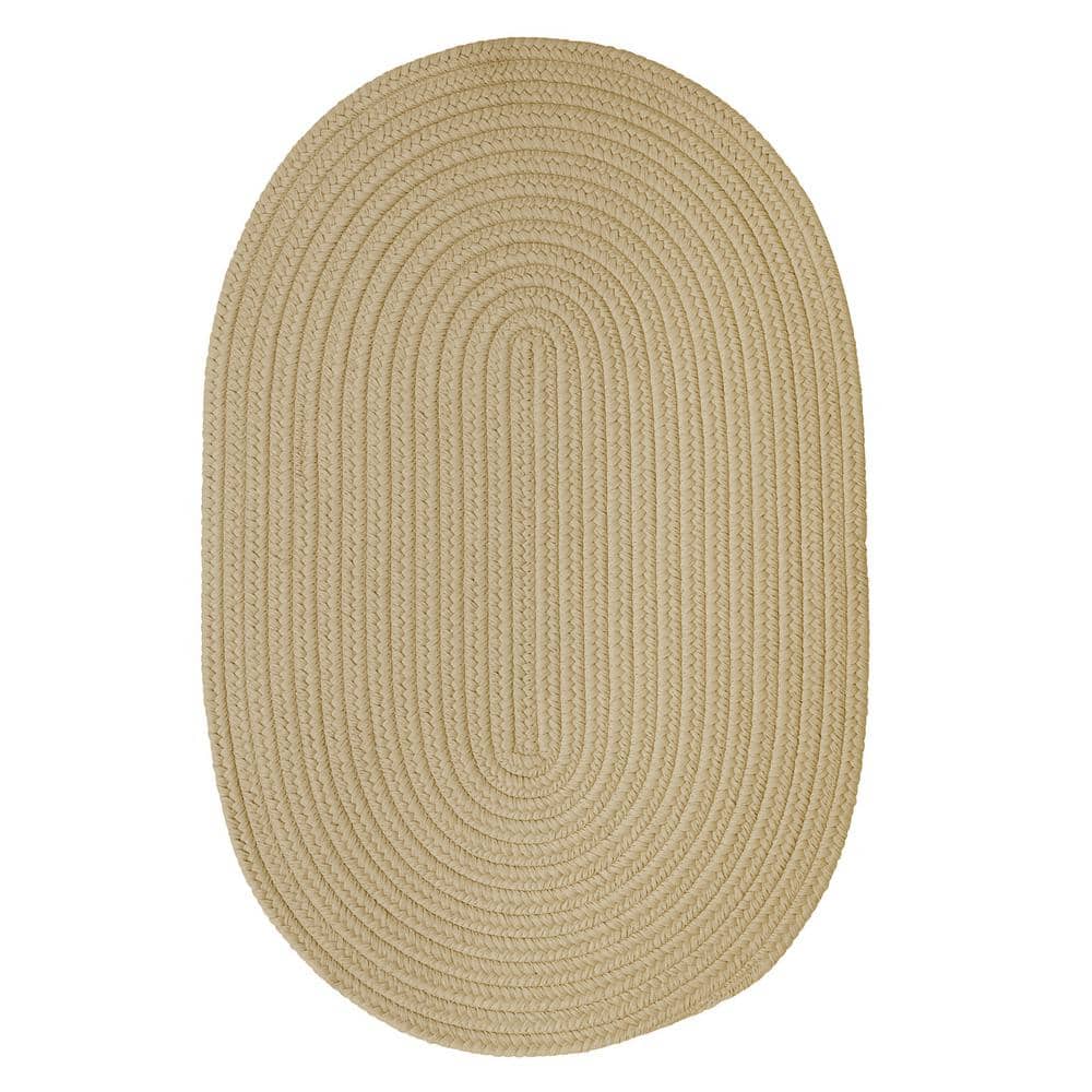 Braided Boca Raton Synthetic Oval Area Rug - Linen 2' x 8'