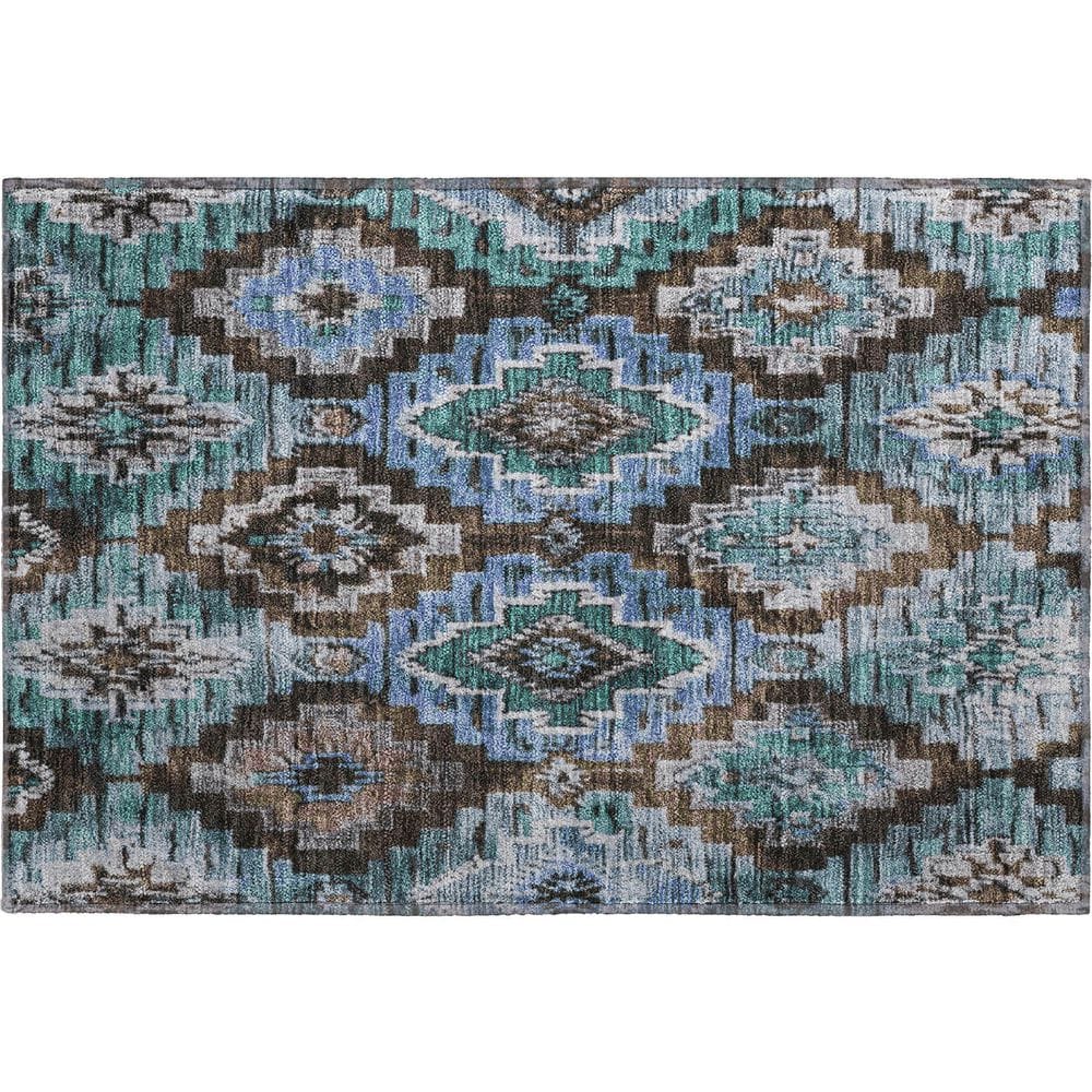 Mayfield Premium Machine Washable Abstract AMF1891 Brown 2 ft. x 3 ft. Area Rug price history on PriceWatchPro