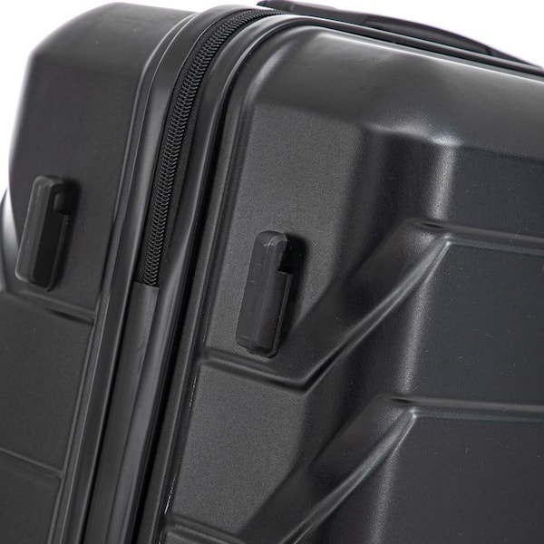 LIVACA 3-Piece Black ABS Plastic Hardside Spinner Wheel Luggage