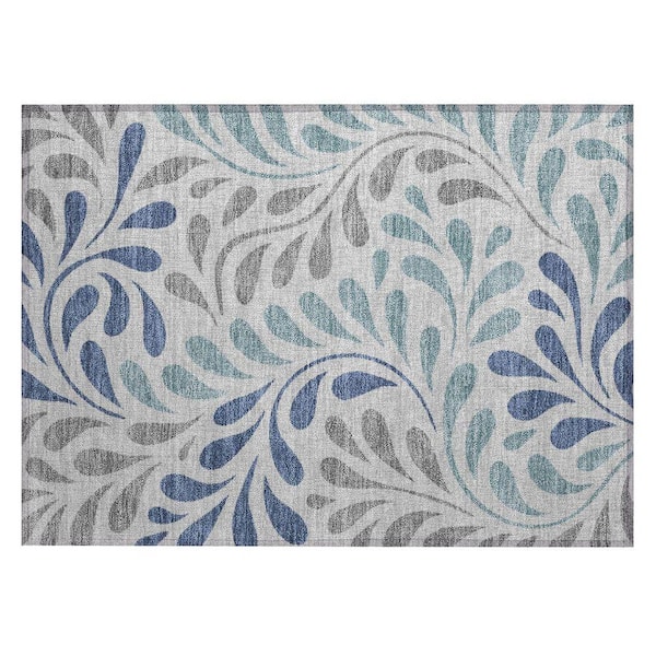 Chantille Machine Washable Indoor/Outdoor Abstract ACN2411 Silver 2 ft. x 3 ft. Accent Rug