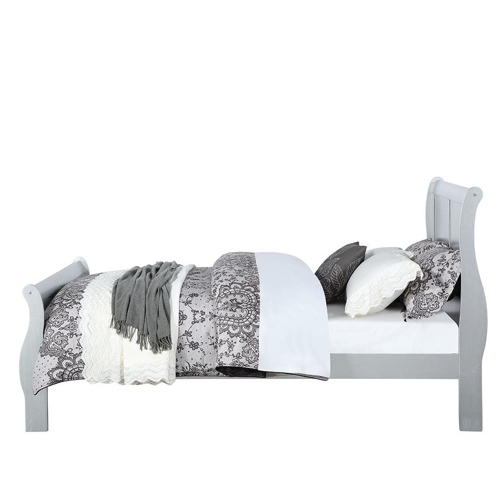 Elegant Gray Queen Upholstered Bed with Tufted Headboard and Storage Drawer
