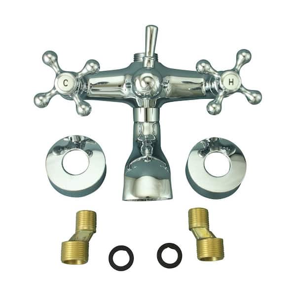 RENOVATORS SUPPLY MANUFACTURING 3-Handles Bathtub Faucets with Chrome Part Only with Fittings
