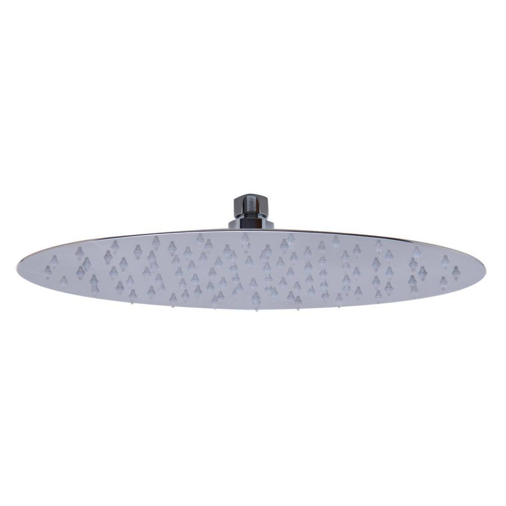 Ultra Thin Polished Stainless Steel Oval Rain Shower Head