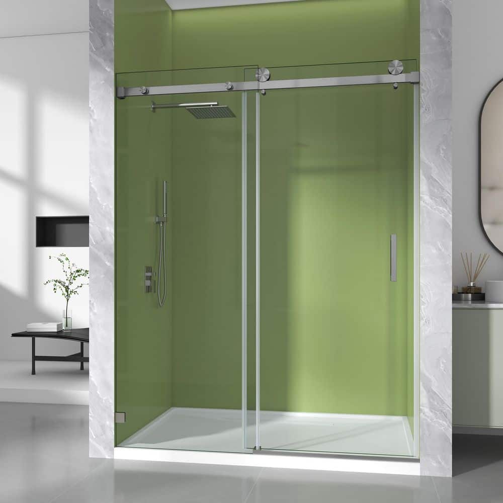 56-61 in. W x 79 in. H Single Sliding Frameless Shower Door Gungray 3/8 in. Clear SGCC Tempered Glass price history on PriceWatchPro