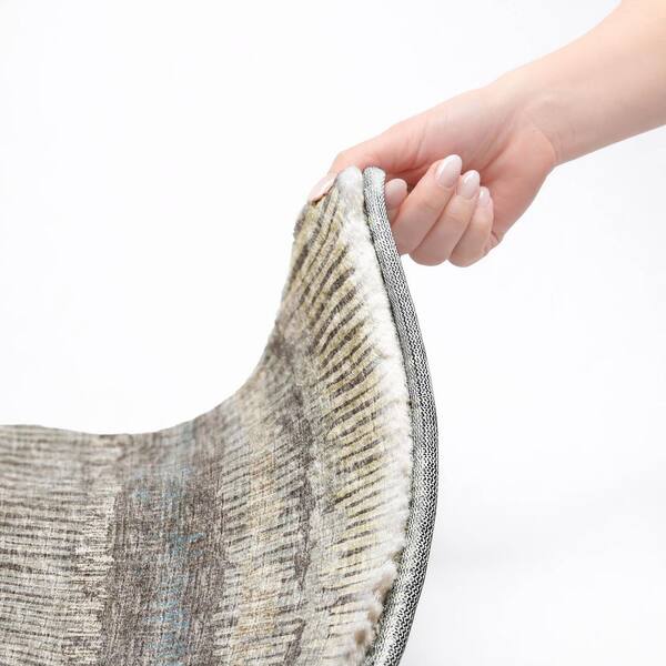 Dream Shag Premium Machine Washable Abstract ADS37 Gray 2 ft. x 7 ft. Runner Rug