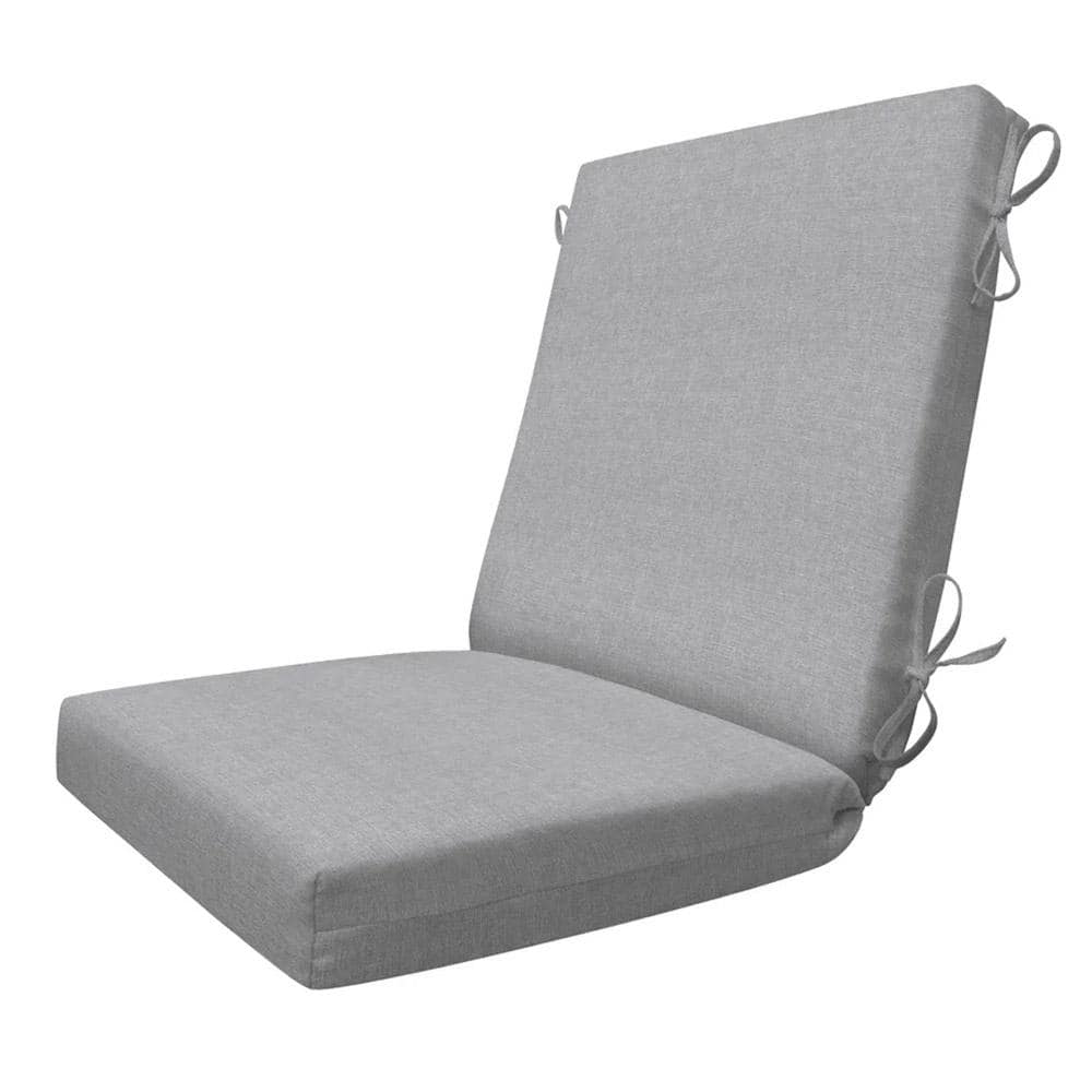 Honeycomb Outdoor Highback Dining Chair Cushion Textured Solid Platinum Grey