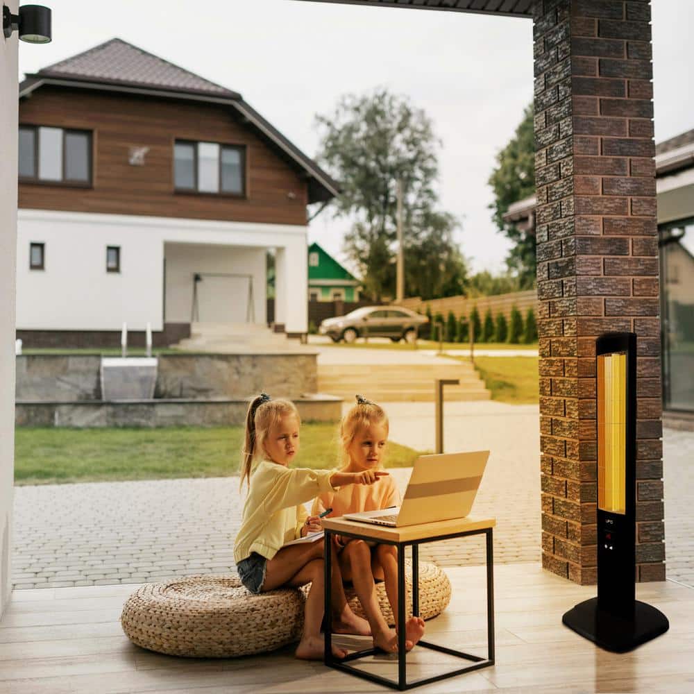 Black Ceramic Electric Tower Space Heater with Remote Control