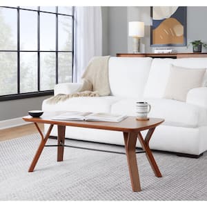 Folia 20 in. Walnut Rectangle Wood Coffee Table