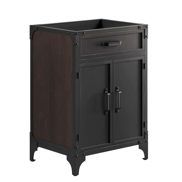 MODWAY Steamforge 23in. W x 18in. D x 33in. H Bath Vanity Cabinet without Top in Black Walnut