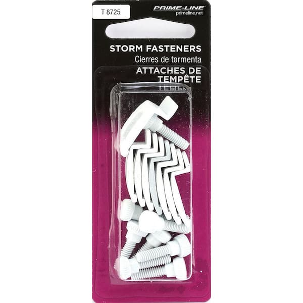 Prime-Line 1/4 in. White Aluminum Storm Door Panel Clip (8-pack) T