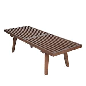 Inwood Platform Walnut Bench Backless with Solid Wood 48 in.