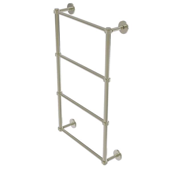 Allied Brass Prestige Skyline Collection 4-Tier 24 in. Ladder Towel Bar with Groovy Detail in Polished Nickel