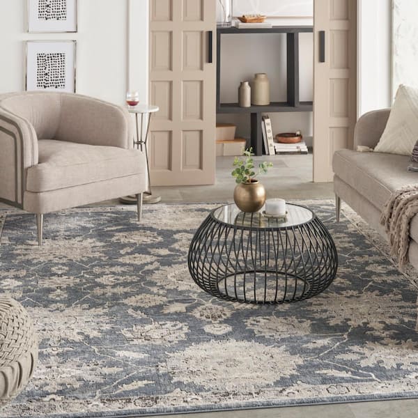 Concerto Blue/Beige 9 ft. x 12 ft. Persian Farmhouse Area Rug