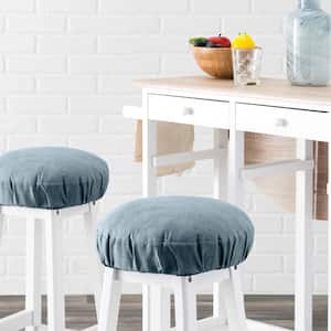 Lisa Solid Dusty Blue Barstool Cover
