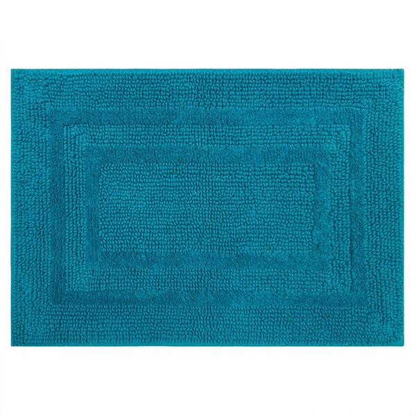Mohawk Home Cotton Reversible Fiesta Teal 27 in. x 45 in. Blue Cotton Machine Washable Bath Mat