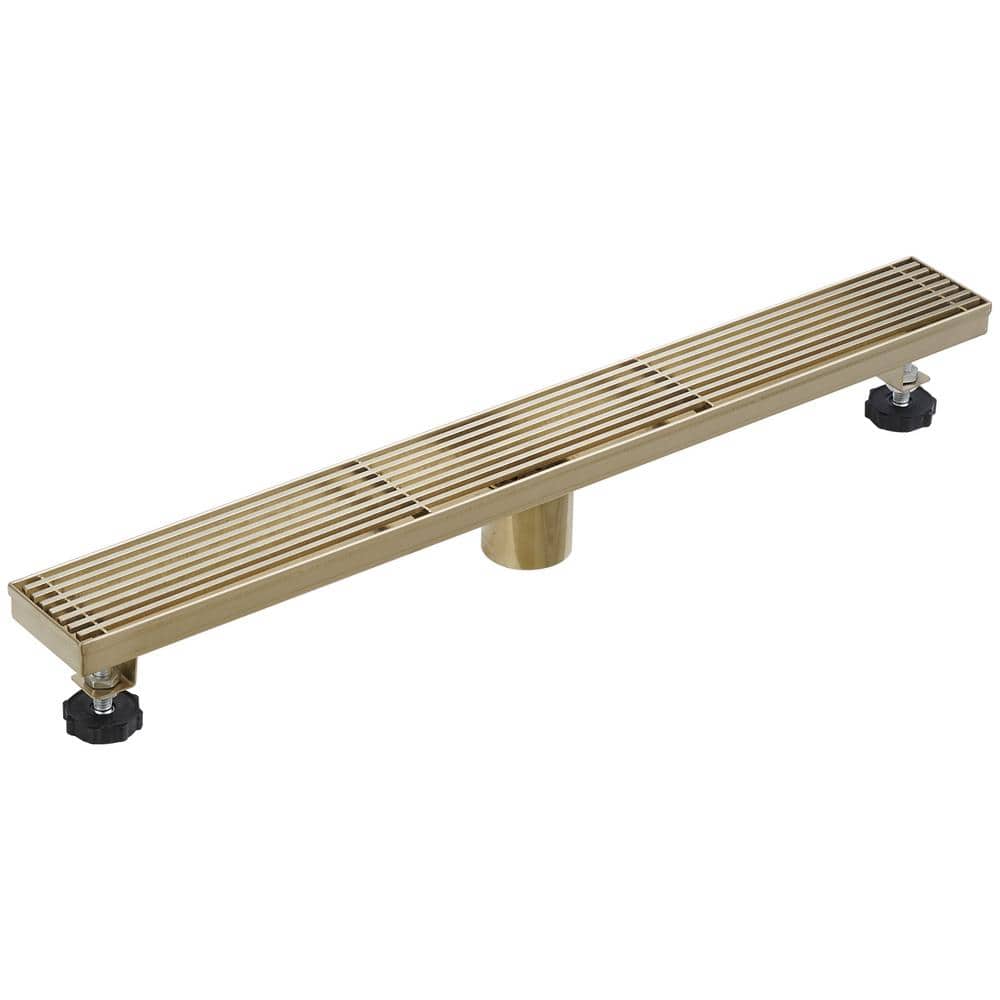 24-Inch Brushed Gold Stainless Steel Linear Shower Drain