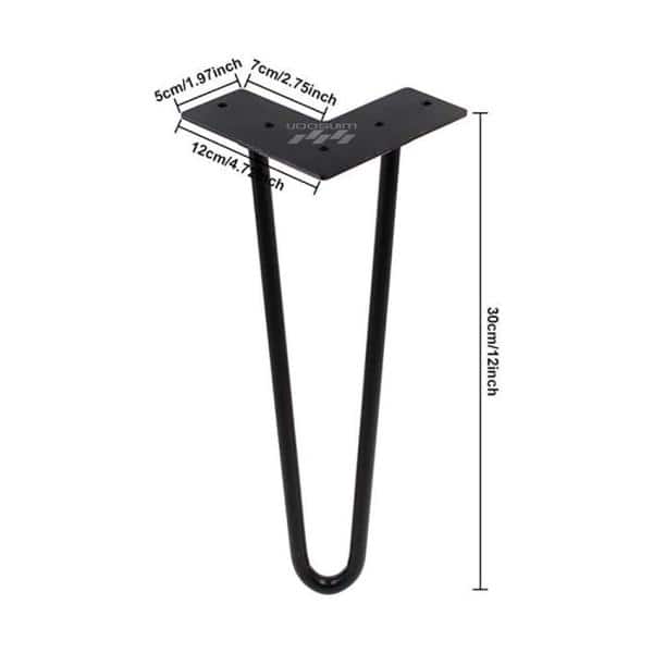Winsoon 12 In Black Metal Bench Hairpin Table Legs For Furniture Feet Set Of 4 Ushom4001 1 The Home Depot Black Metal Bench Hairpin Table Legs, Metal Legs For Furniture Home Depot