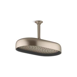 Statement Oblong 1-Spray Patterns 2.5 GPM 14 in. Ceiling Mount Rainhead Fixed Shower Head in Vibrant Brushed Bronze