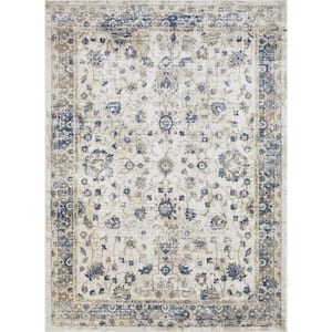 Kehleigh Adrean Blue 7 ft. 10 in. x 9 ft. 10 in. Oriental Polypropylene Indoor Area Rug