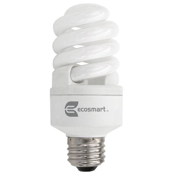 EcoSmart 60-Watt Equivalent Spiral CFL Light Bulb, Soft White (4-Pack)