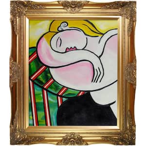 "Picasso by Nora, Out Cold with Victorian Gold" by Nora Shepley Framed Abstract Wall Art Oil Painting 28 in. x 32 in.