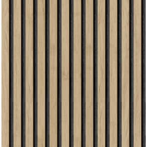 Oak Brown Slat Wood Wallpaper Sample