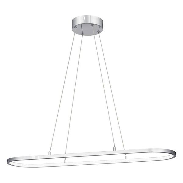 Photo 1 of 25-Watt Integrated LED Chrome Pendant with Acrylic Shade