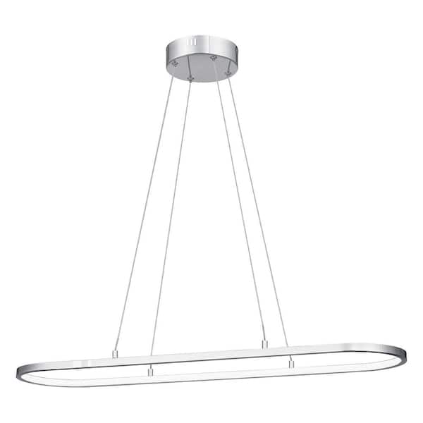 SMRTLite by NBG HOME 25-Watt Integrated LED Chrome Pendant with Acrylic Shade
