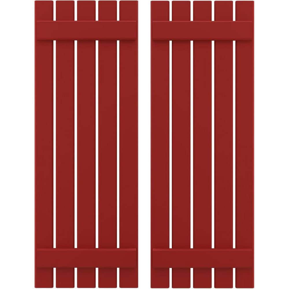 19-1/2-in W x 58-in H Americraft 5 Board Exterior Real Wood Spaced Board and Batten Shutters Fire Red price history on PriceWatchPro