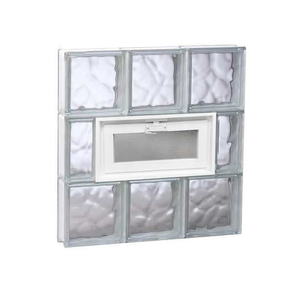 Clearly Secure 23.25 in. x 23.25 in. x 3.125 in. Frameless Wave Pattern Vented Glass Block Window