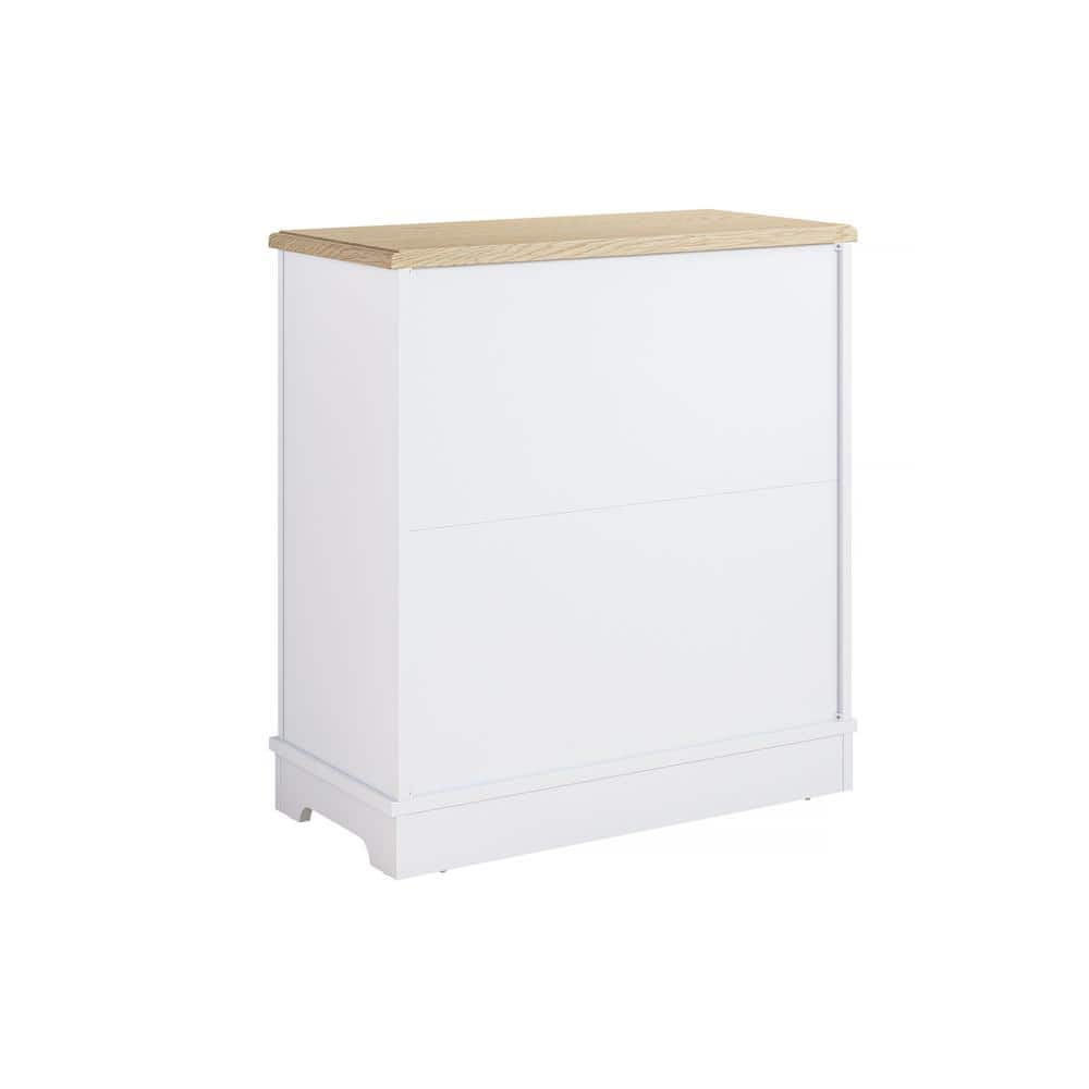Rustic Grayish-White 30" Storage Sideboard with Sliding Barn Doors