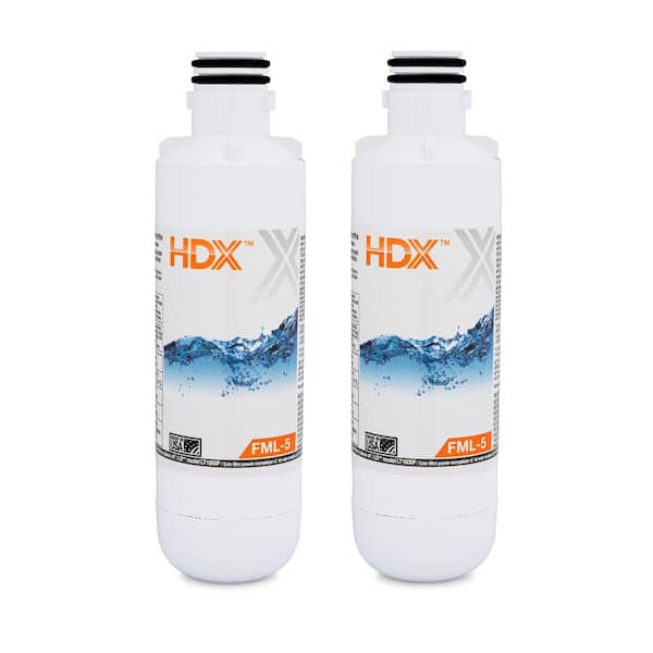 HDX FML-5 Premium Refrigerator Water Filter Replacement Fits LG LT1000P (2-Pack)
