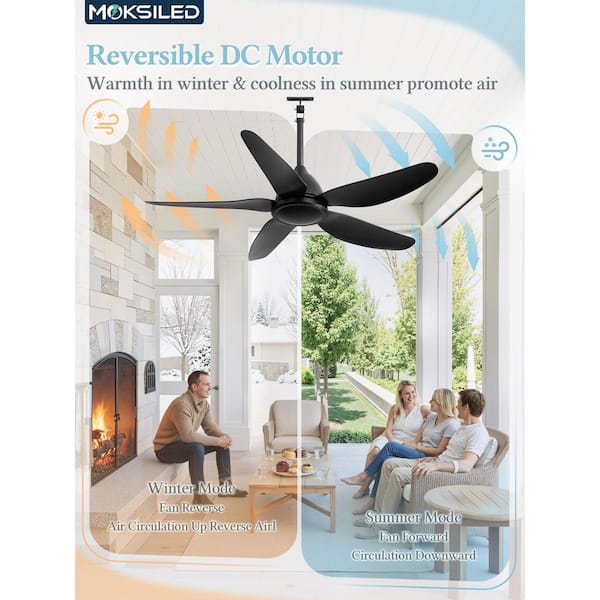 MOKSILED 46 in Outdoor Ceiling Fans without Light, Remote
