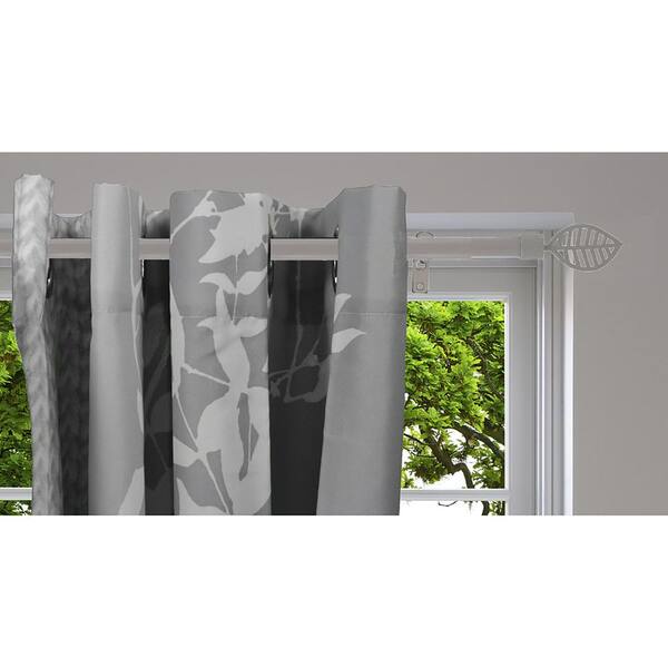 50 in. - 82 in. 2 Adjustable 5/8 in. 2 Single Window Curtain Rods in Taupe  with Leaf Finials L767512063SET - The Home Depot