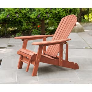 Reclining Patio Adirondack Chair with Pull-Out Ottoman