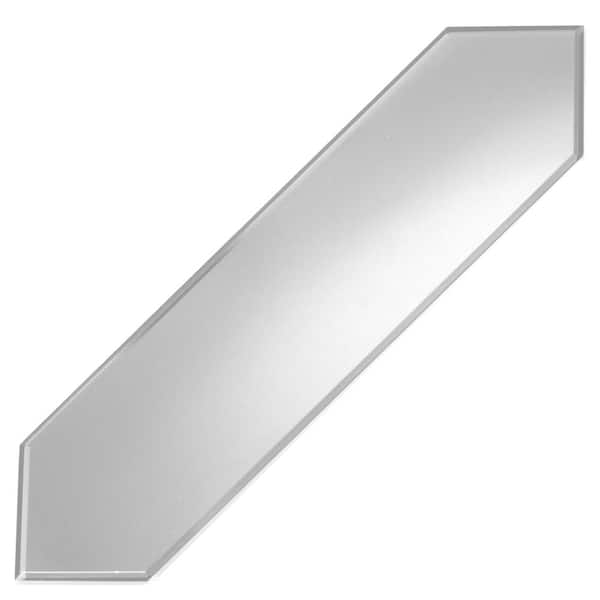 ABOLOS Reflections Frosted Silver Beveled Picket 3 in. x 12 in. Matte Glass Mirror Wall Tile (11.76 sq. ft./Case)