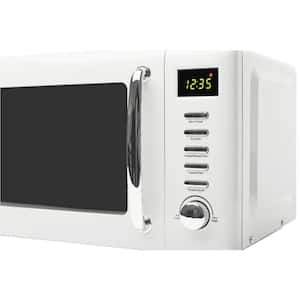 Heritage 700-Watt 0.7 cu. ft. Countertop Vintage Retro Microwave in Ivory White with 9.5 in. Turntable