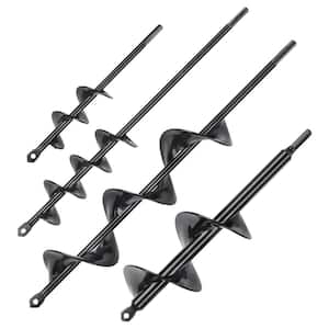 Auger Drill Bits for Planting Set of 4 Garden Auger Drill Bit Spiral Drill Bit for Post Hole Digger Bulbs