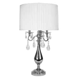 Jane 32 in. Plated Nickel Table Lamp