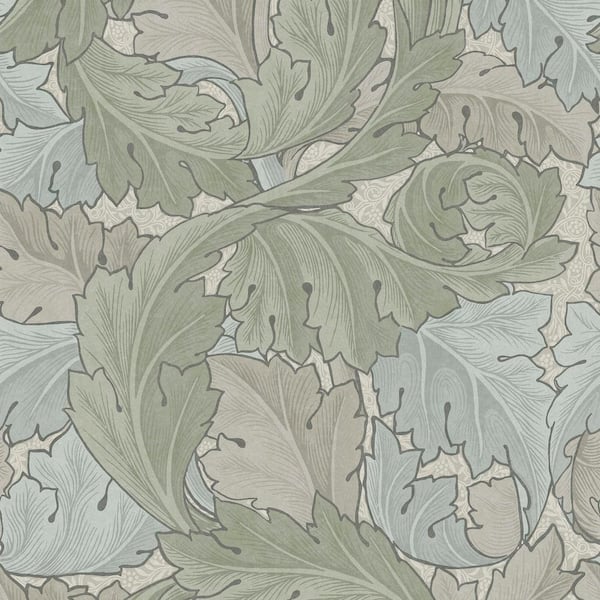 Graham & Brown William Morris At Home Acanthus Sage and Duck Egg Wallpaper