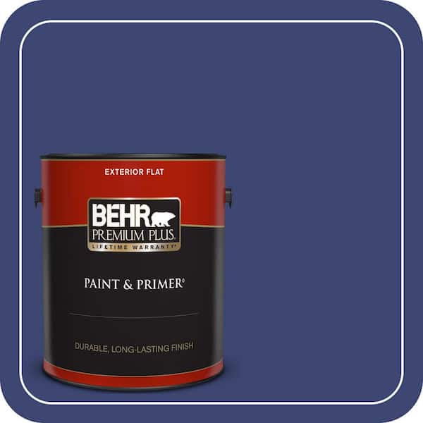 BEHR PREMIUM PLUS 1 gal. #T18-18 Constellation Blue Flat Exterior Paint & Primer
