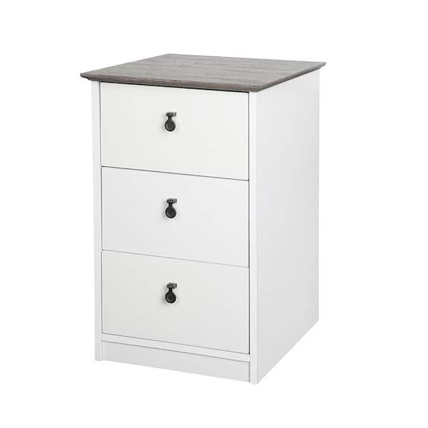 SAINT BIRCH Finley White/Gray Oak 3-Drawer Lateral File Cabinet  SBFL4125FCWG - The Home Depot