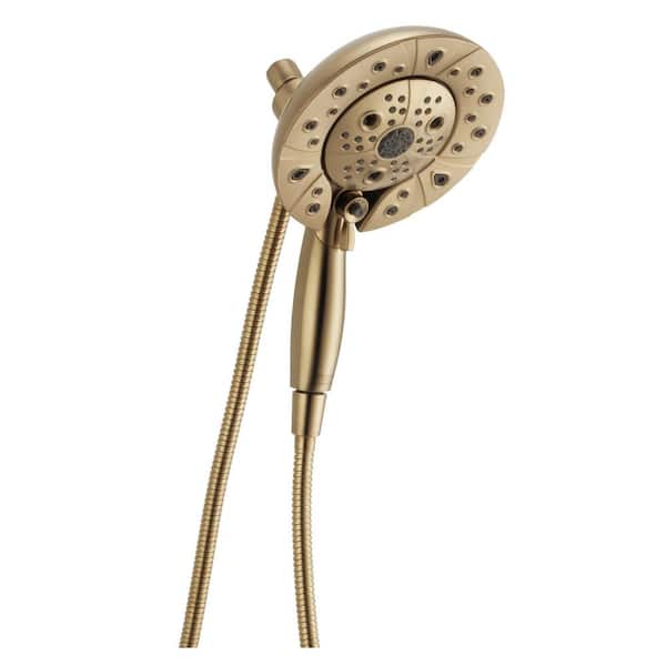 Delta In2ition Gold 5-Spray Patterns 2.5 GPM 6.88 in. Wall Mount Dual Shower Heads in Lumicoat Champagne Bronze