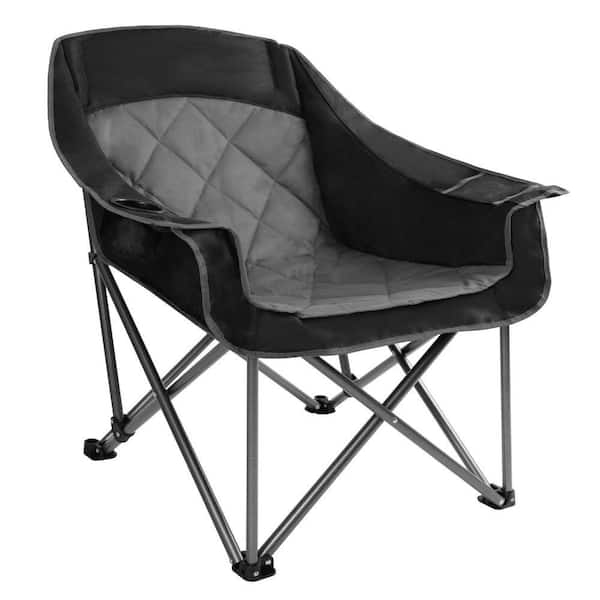 Oversized Padded Camping Chair Heavy Duty Quad Fold Arm Chair