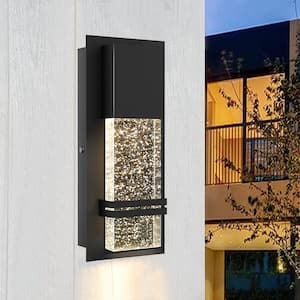 14 inch Outdoor Wall Sconce 12W Crystal Bubble Glass Modern LED Wall Fixture