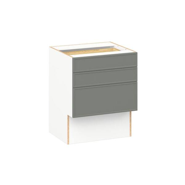 Fairview 24 in.W x 21 in.D x 30 in.H Assembled Slim Shaker Accessible ADA Bath Drawer Base Kitchen Cabinet in Moss Green