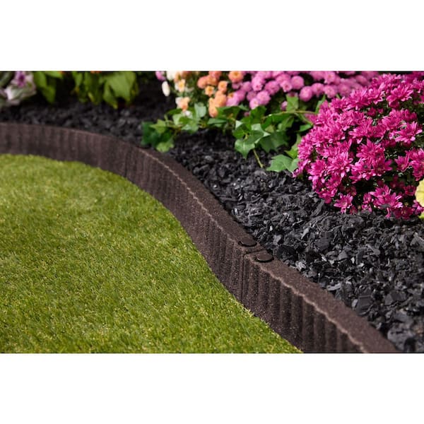 24 in. x 3 in. x 3.in Brown SmartLoc Ripple Edge Rubber Edging (6-Pack)